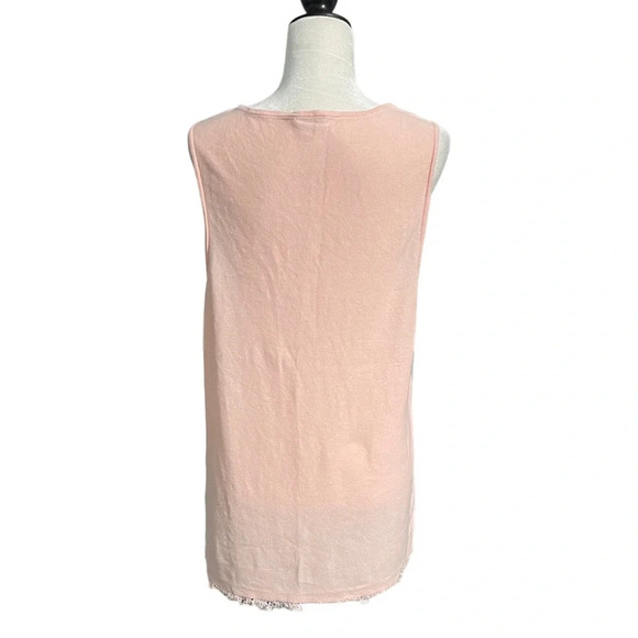 J. Jill Macadamia Fringe Sweater Tank Light Pink Linen Blend Sleeveless Large - Picture 9 of 9